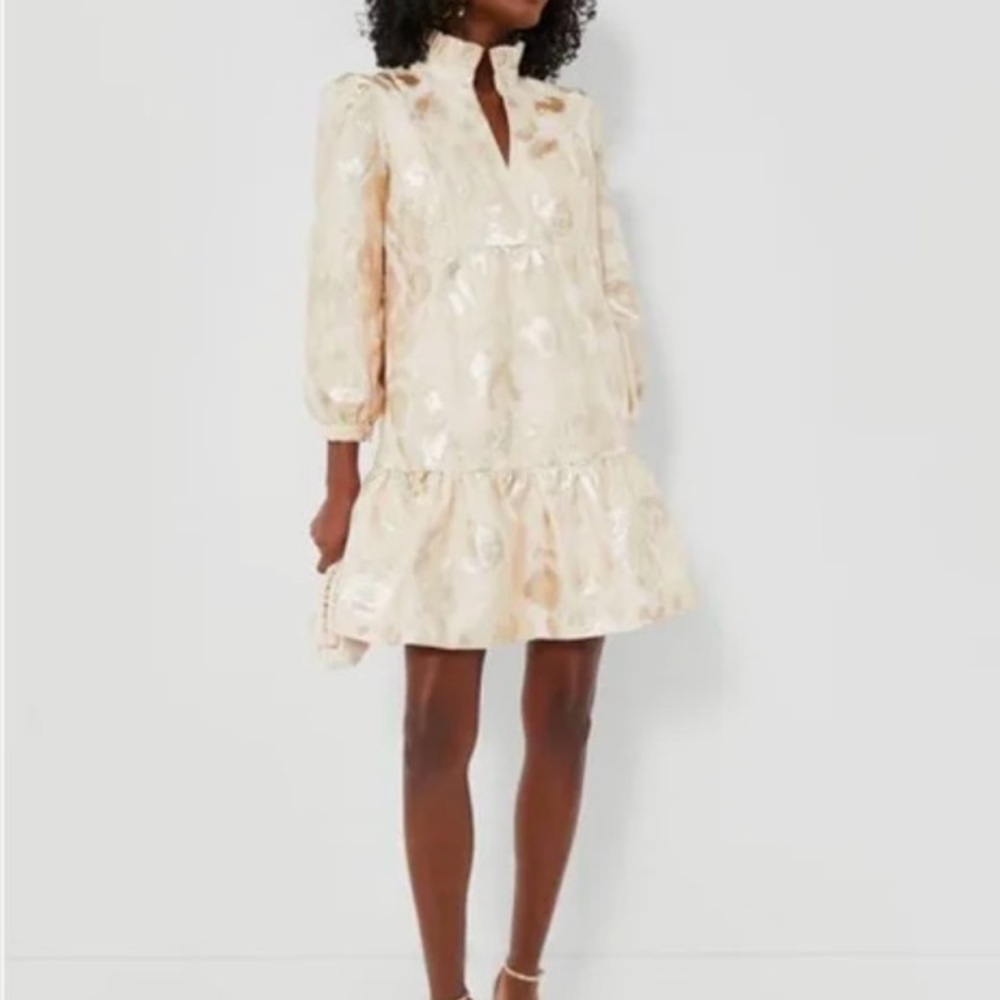 Stylish Cream Patterned Dress